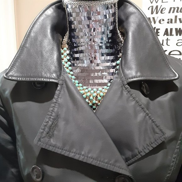 Rudsack - Double-breasted Leather/Fabric Coat - Picture 3 of 16